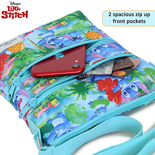 Disney Bolso Bandolera Niño Infantil De Lilo Y Stitch SAFTA Bandolera Niño con Correa Cruzada| Bandoleras Escolares Pequeñas | Accesorios Escolares para El Colegio | Bandolera Infantil