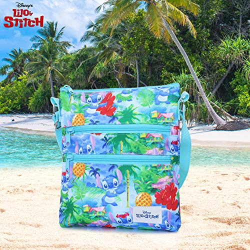 Disney Bolso Bandolera Niño Infantil De Lilo Y Stitch SAFTA Bandolera Niño con Correa Cruzada| Bandoleras Escolares Pequeñas | Accesorios Escolares para El Colegio | Bandolera Infantil