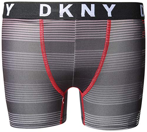 DKNY Boy\'s Active Performance Boxer Brief Underwear, (4 Pack) (Small/7-8, Red/Black)'