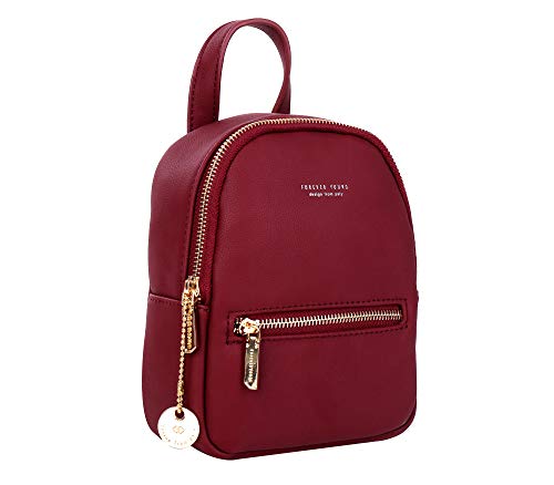 Dolce & Vita Bolso Mochila Mujer Casual Con estuche Juveniles Chicas Niña Mini Pequeñas Para Viaje Playa Escolares Antirrobo Regalos Originales Para Mujer (Borgoña)