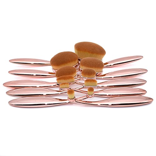 Dolovemk | 10pcs/Set maquillaje Pinceles Oval/Fundación/Blusher cejas Brocha para polvo/líquido