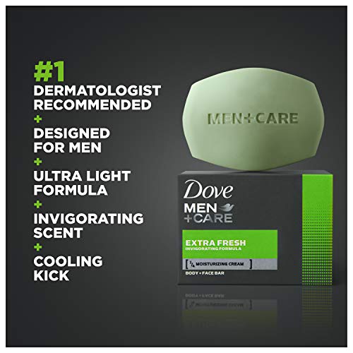 Dove Men+Care Body and Face Bar, Extra Fresh 4 oz, 8 Bar by Dove