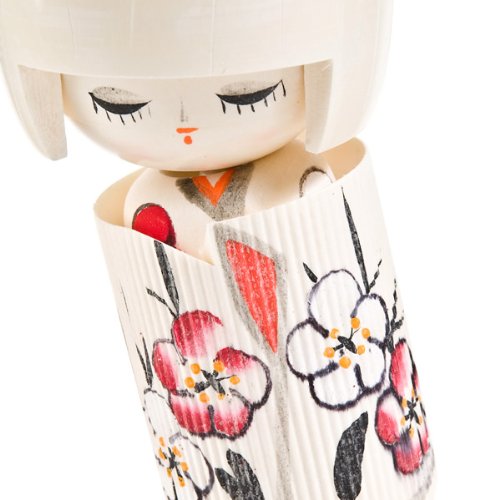 Dreaming of Spring - Muñeca Kokeshi de madera, color blanco