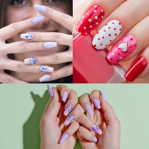 Duufin 48 Colores Lentejuelas de Uñas Lentejuelas Nail Art Decoracion con Pinceles para Uñas y Pieza Pinza para Arte de Uñas