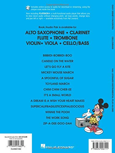 Easy Disney Favorites (Cello/Double Bass) (Book/Online Audio)