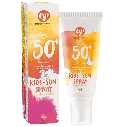 Eco cosmetics ey! Spray solar SPF 50+ para niños.