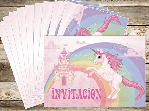 Edition Colibri 10 Invitaciones en español “Unicornio“: Juego de 10 Invitaciones para el cumpleaños Infantil / Fiesta (10952 ES)