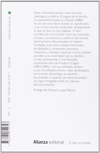 El origen de la familia, la propiedad privada y el Estado (El libro de bolsillo - Ciencias sociales)