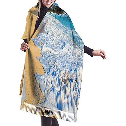 Elaine-Shop Pashmina Chal Wrap para mujer Hawaii Beach Foam Winter Warm Blanket Scarf Long Poncho