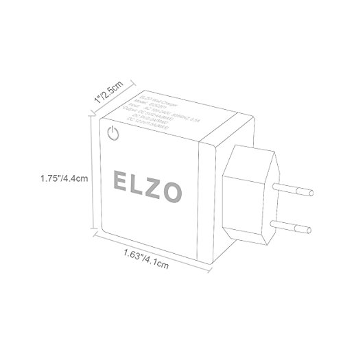 ELZO QC 2.0 Cargador Rápido 18W USB Quick Charger 2.4A para Samsung Galaxy S7 Plus, S7, Sony Xperia Z3 Compact, Z4 Tablet, Z5, HTC One M9, Google Nexus 6, Motorola Droid, LG G4, Huawei, etc.