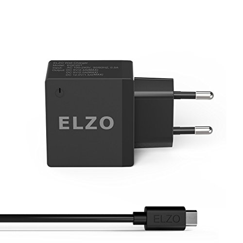 ELZO QC 2.0 Cargador Rápido 18W USB Quick Charger 2.4A para Samsung Galaxy S7 Plus, S7, Sony Xperia Z3 Compact, Z4 Tablet, Z5, HTC One M9, Google Nexus 6, Motorola Droid, LG G4, Huawei, etc.