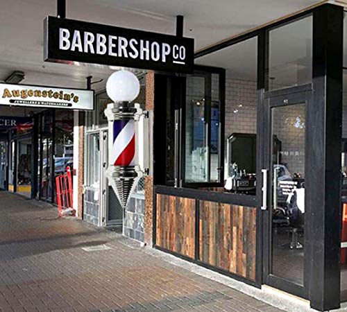 EOVL Poste De Barbero Pequeño Luminoso De Exteriores Poste De Peluqueria Barber Pole Exterior Led Light Para Peluquería Salón Tienda Firmar Pared- Montado Lámpara - Rojo Azul Y Blan