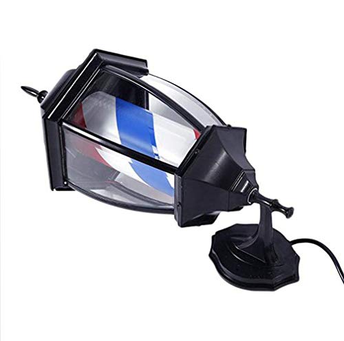 EOVL Poste De Barbero Pequeño Luminoso De Exteriores Poste De Peluqueria Barber Pole Exterior Led Light Para Peluquería Salón Tienda Firmar Pared- Montado Lámpara - Rojo Azul Y Blan