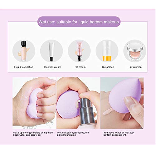 Esponja Maquillaje, Onlyoily Esponjas para Maquillaje Facial de Belleza (3 Piezas Esponja De Maquillaje + 1 Piezas Makeup Esponja Soportes+1 una Bolsa de almacenamiento)