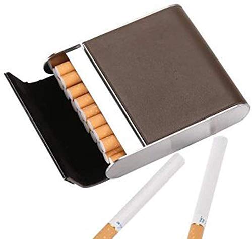 Estuche para Cigarrillos, Estuche para Cigarrillos de aleación de Aluminio, Puede Contener 20 Cigarrillos, 9.5X8.2X2.1CM, Gris, Especialmente práctico y fácil de Usar, Muy fácil de Usar