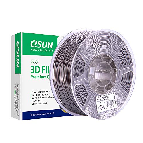 eSUN Filamento ABS+ 1.75mm, Filamento ABS Plus de Impresión 3D, Precisión Dimensional +/- 0.05mm, 1KG (2.2 LBS) de Carrete para Impresora 3D, Plata