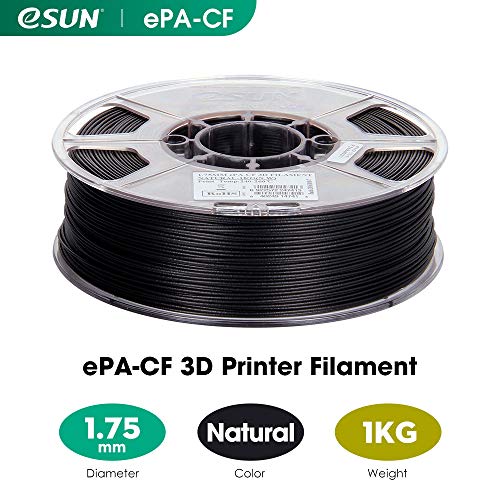 eSUN Filamento Nylon Fibra de Carbono 1.75mm, Filamento PA-CF de Impresión 3D, Precisión Dimensional +/- 0.05mm, 1KG (2.2 LBS) de Carrete para Impresora 3D, Natural