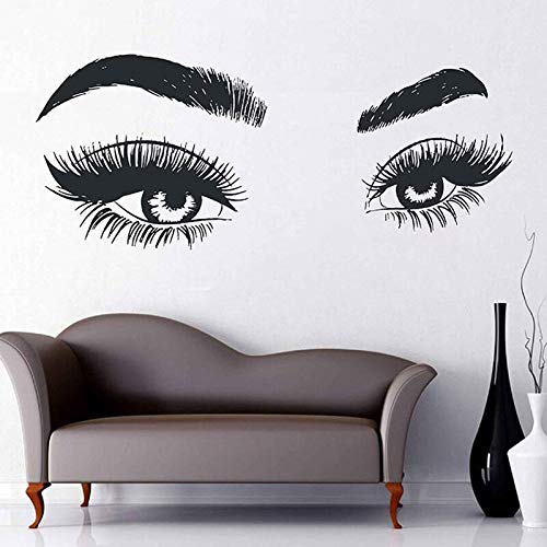 Etiqueta De La Pared Del Ojo Etiqueta De La Pared De Maquillaje De Pestañas Chica De La Pared De La Ceja Salón De Belleza Pared De Maquillaje Pegatinas Pared Cocina Decorativas Vinilo De 137x57cm