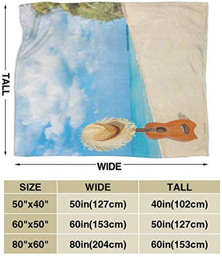 Etryrt Manta, Luxury Collection Microplush Flannel Fleece Blanket Summer Beach Palm Tree Guitar Lightweight All-Season Anti-Static for Fleece Throw Sofa Couch Bed 50"x40"