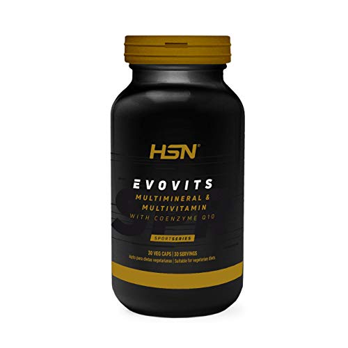 Evovits de HSN | Multivitaminas y Minerales | Complejo Multivitamínico para Mujer + Hombre + Vegetarianos y Deportistas | Vegetariano, Sin Gluten, Sin Lactosa, 30 Cápsulas Vegetales