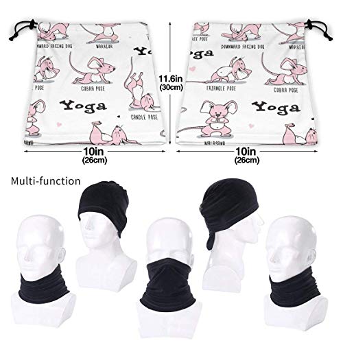 Ewtretr Little Pink Mouse Practicando Yoga Cuello Polainas Calentador Hombres Mujeres Cálido A Prueba de Viento Máscara UV Libre