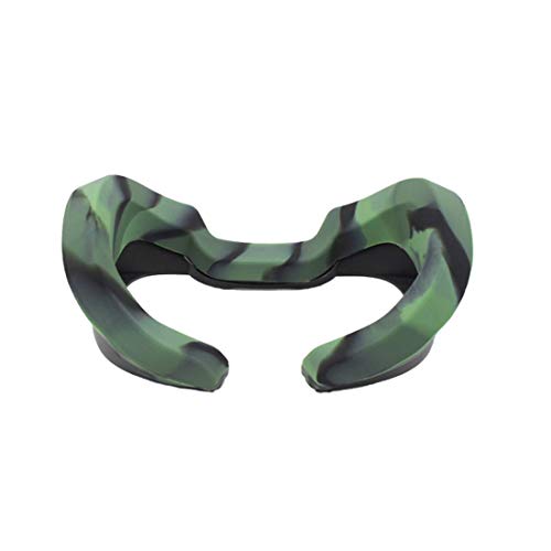 Eyglo Silicon VR Cover Facial +Tapas del Palillo del Pulgar para Oculus Rift S VR Headset Resistente al Sudor Impermeable Almohadillas Faciales de Repuesto(Camuflaje)