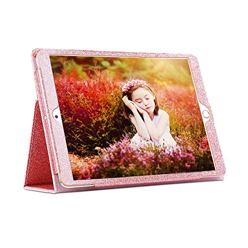 FAN SONG Funda para iPad 2/3/4, Carcasa Cuero Sintético Brillo con Función de Soporte y Automático Sueño/Estela para Apple iPad 2 3 4 Generación(Oro Rosa)