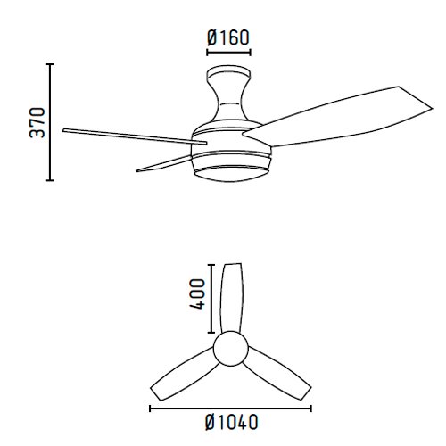 Faro Barcelona 33454 - MINI UFO Ventilador de techo con luz 3 palas madera 3 velocidades con mando a distancia