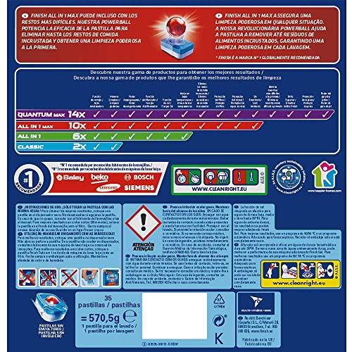 Finish Powerball All in 1 Max - Pastillas para el lavavajillas todo en 1-35 pastillas