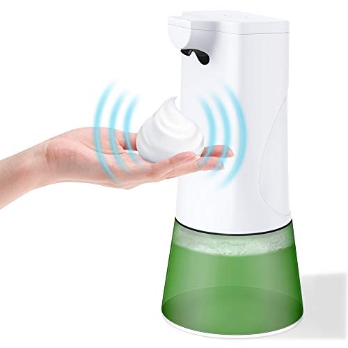 FITA Dispensador Automático de Jabón, 350ML Dispensador de Jabón Espuma Dispensadores Sin Contacto Sensor Infrarrojo para Cocina Baño Oficina Hotel Hospital, con Soporte de Pared y Cable USB