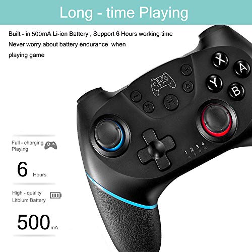 FONCBIEN Controlador Inalámbrico para Switch, Interruptor Inalámbrico Gamepad Bluetooth Joypad Motor incorporado para Switch Console, Gyro Axis Dual Shock