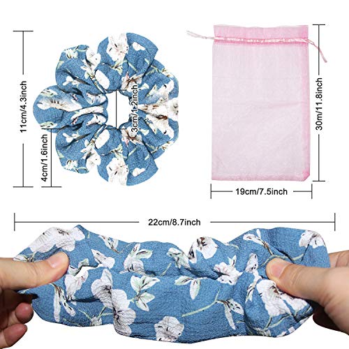 FORMIZON 12 Piezas de Scrunchies de Pelo Flor de Gasa, Coleteros de Gasa para Cabello, Elástico Hair Scrunchies para Mujeres y Chicas