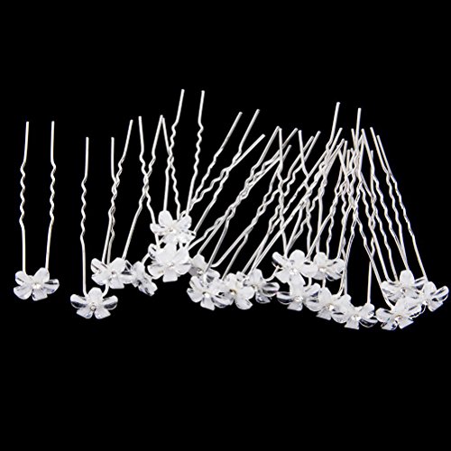 Frcolor 18pcs boda nupcial flor en forma de U pelo Pasadores Clips