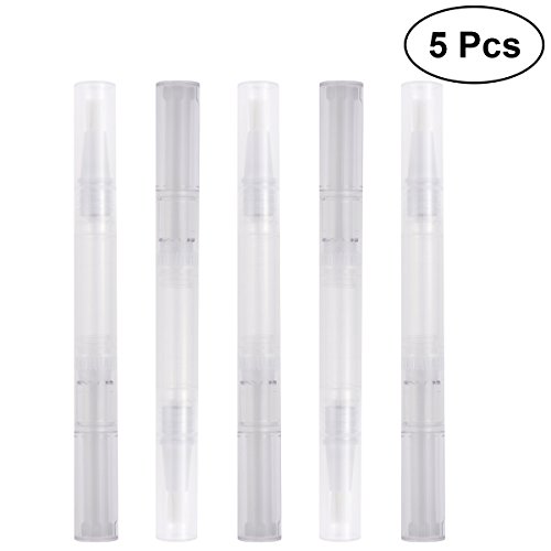 Frcolor 5 unids 3 ml transparente vacío de uñas aceite Twist Pen con pincel punta cosmético brillo de labios aplicadores de contenedores de crecimiento de pestañas líquido tubo