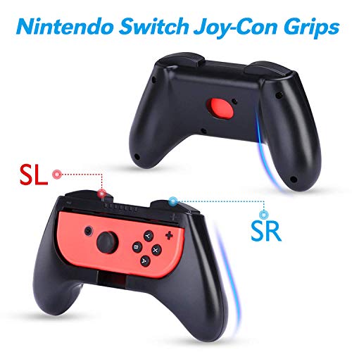 Funda para Nintendo Switch, HEYSTOP 11 en 1 Nintendo Switch Estuche portátil Incluye 2 Joy-Con Grips para Nintendo Switch, PlayStand ajustable, Protector de Pantalla con 6 Tapas de Agarre para Pulgar