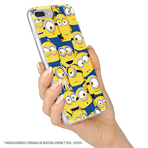 Funda para Samsung Galaxy A20E Oficial de Los Minions Los Minions Caras para Proteger tu móvil. Carcasa para Samsung de Silicona Flexible con Licencia Oficial de Universal.