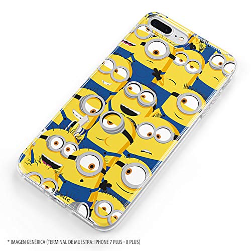 Funda para Samsung Galaxy A20E Oficial de Los Minions Los Minions Caras para Proteger tu móvil. Carcasa para Samsung de Silicona Flexible con Licencia Oficial de Universal.