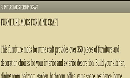 furniture mods for mine craft