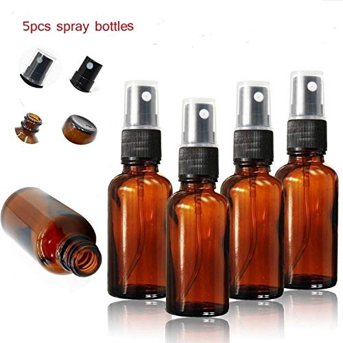 FWT 5 PCS Recargable envases cosméticos Valor 30 Ml de Vidrio ámbar Botellas del Aerosol de los aceites Esenciales, perfumes