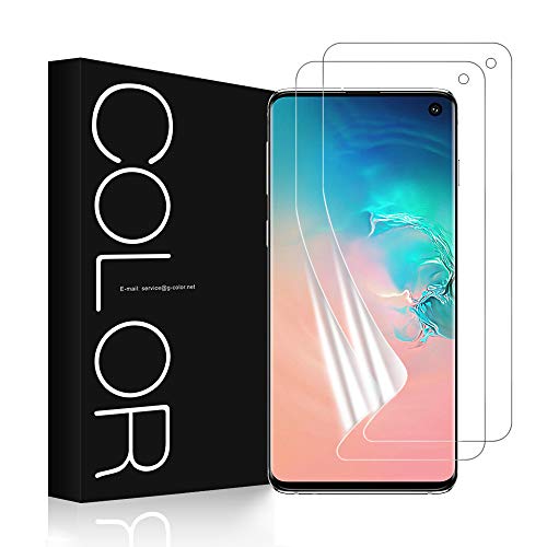 G-Color Galaxy S10 Protector de Pantalla, [2 Piezas][[Alta Definición y Sensibilidad][Sin Burbujas] TPU, Protector de Pantalla para Samsung Galaxy S10