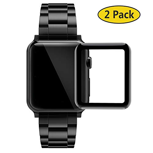 GeeRic Protector de Pantalla Compatible para Apple Watch 38mm,3D Curva 9H Dureza Cubierta Completa HD-Clear Cobertura Vidrio Templado,Película de Vidrio Compatible con Apple Watch Serie 4 38mm