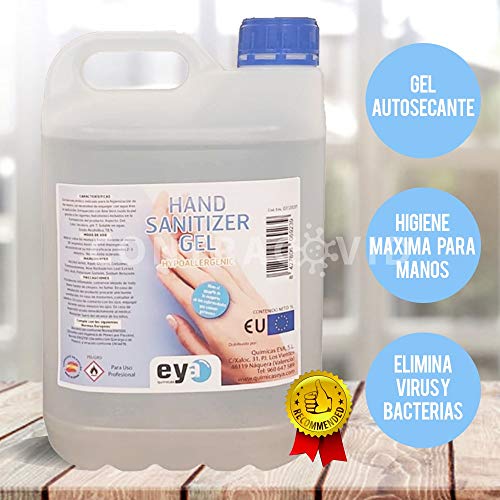 GEL HIGIENIZANTE DE MANOS SIN ACLARADO HIPOALERGÉNICO ENVASE 5L