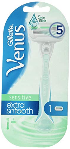 Gillette Venus Extra Smooth Sensitive Maquinilla para Mujer, con 5 Hojas con Revestimiento Similar al Diamante