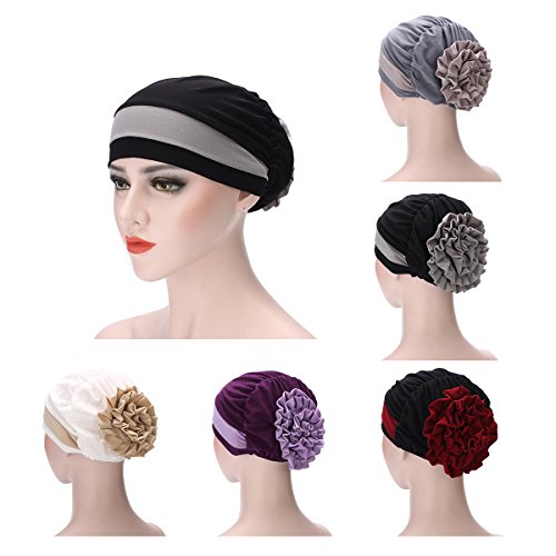 Global Brands Online - Sombrero de Turbante elástico para Mujer, para Invierno, cálido, para pérdida de Cabello, Bufanda