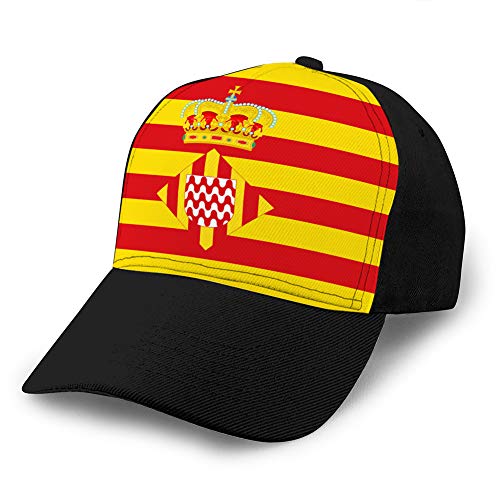 Gorras de béisbol, Gorros Militares, Gorros para papá para el día del Padre, Regalo de Acción de Gracias Flag of girona is a City of Spain Hip Hop Hat