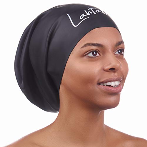 Gorro de Natación Extra Grande XL - Gorro de Ducha - Diseñado para Cabellos Largos, Rizados, Extensiones Capilares, Rastas, Trenzas y Afros - Hombre y Mujer - 100% Silicona Premium