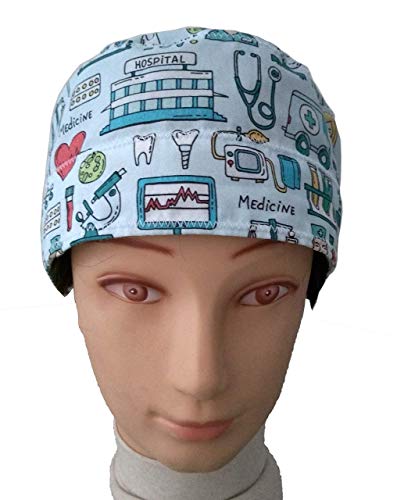 Gorros quirófano INSTRUMENTAL MEDICO para Pelo Largo. Tira absorbente en la frente, goma con tensor ajustable fácil y cómodo