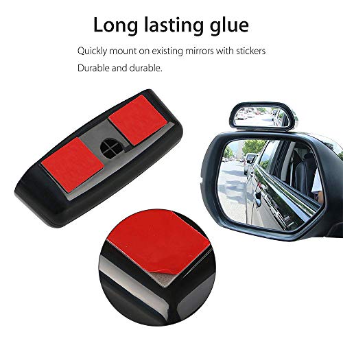 gotyou 2 Piezas Espejo de Punto Ciego de Coche,Espejos de Gran Angular del Coche,Universal Espejo retrovisor del Coche,Rimless HD Cristal Gran Angular 360 °,Derecho + Izquierdo