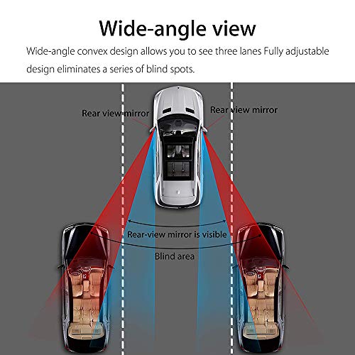 gotyou 2 Piezas Espejo de Punto Ciego de Coche,Espejos de Gran Angular del Coche,Universal Espejo retrovisor del Coche,Rimless HD Cristal Gran Angular 360 °,Derecho + Izquierdo