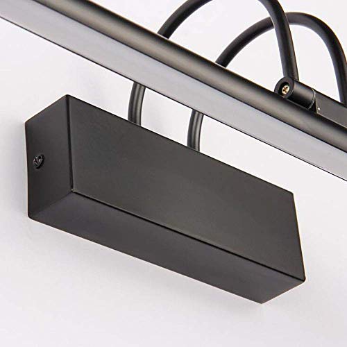 Gpzj Espejo Faro Retro Europeo LED Baño Americano Espejo Luz del gabinete Maquillaje Espejo Lámpara de Pared, Negro Mate